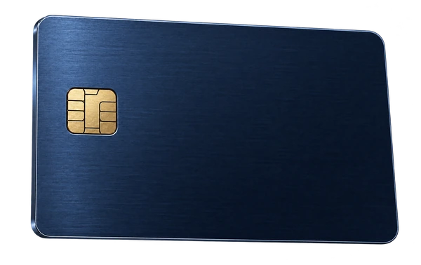 Blue metal credit card